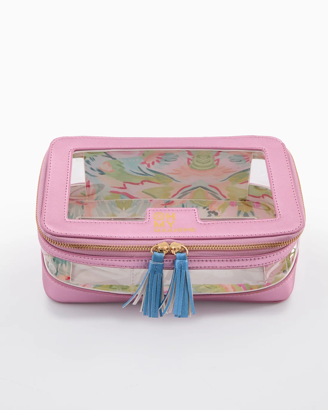 Oh My Mahjong - Metallic Lt Pink Tile Storage Bag