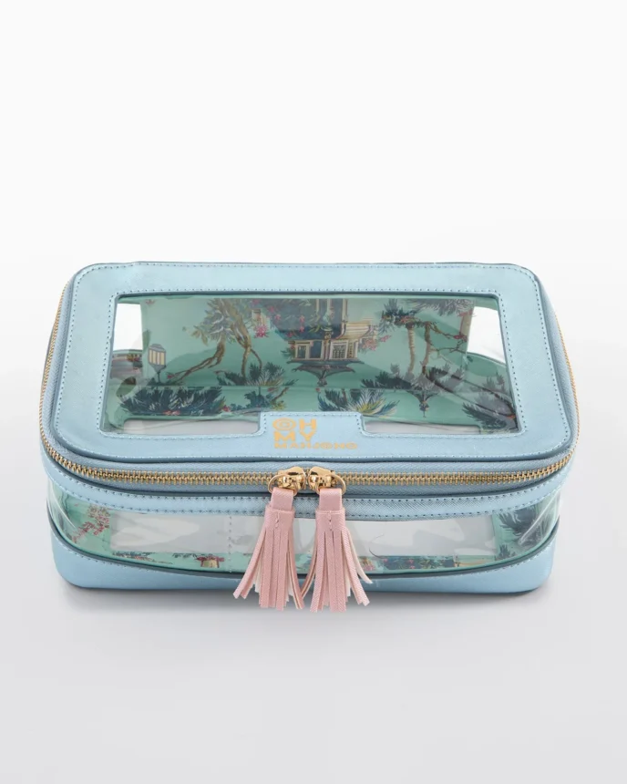 Oh My Mahjong - Metallic Lt Blue Tile Storage Bag