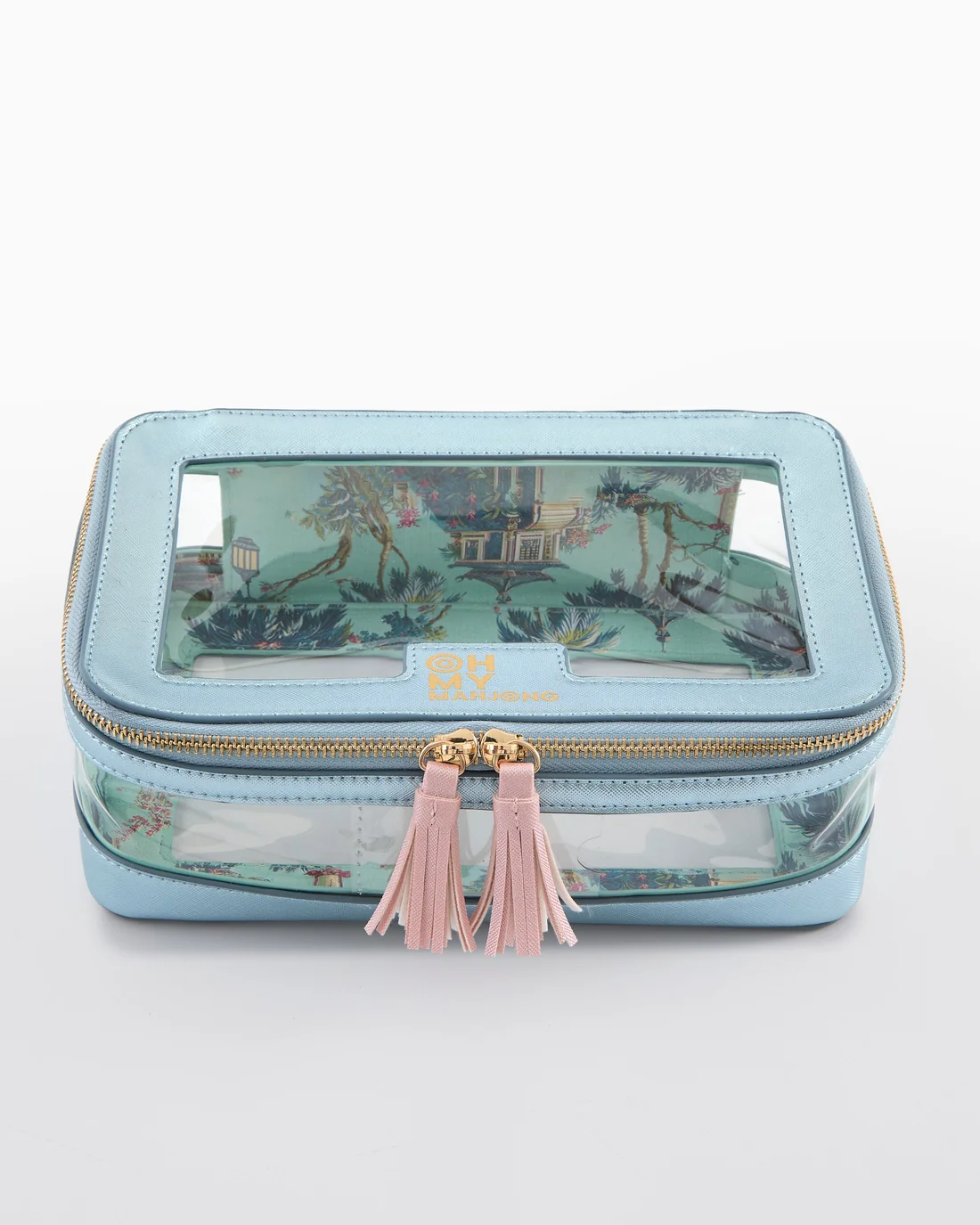 Oh My Mahjong - Metallic Lt Blue Tile Storage Bag