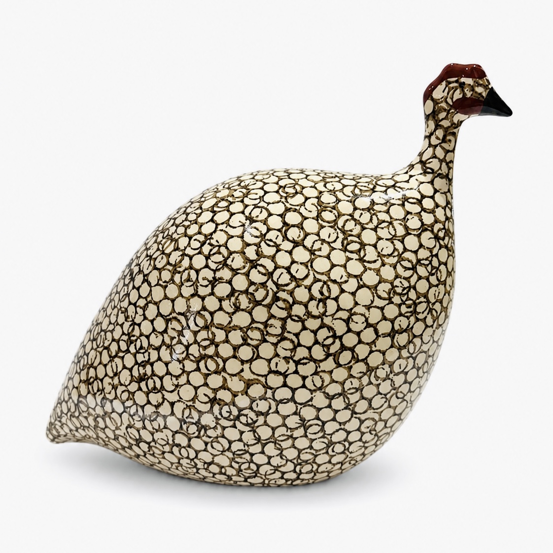 French Guinea Fowl White Spotted Black/Brown - Medium