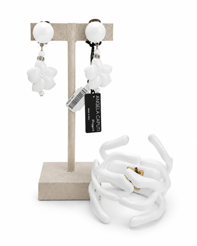 Angela Caputi Collection - White Floral Earrings