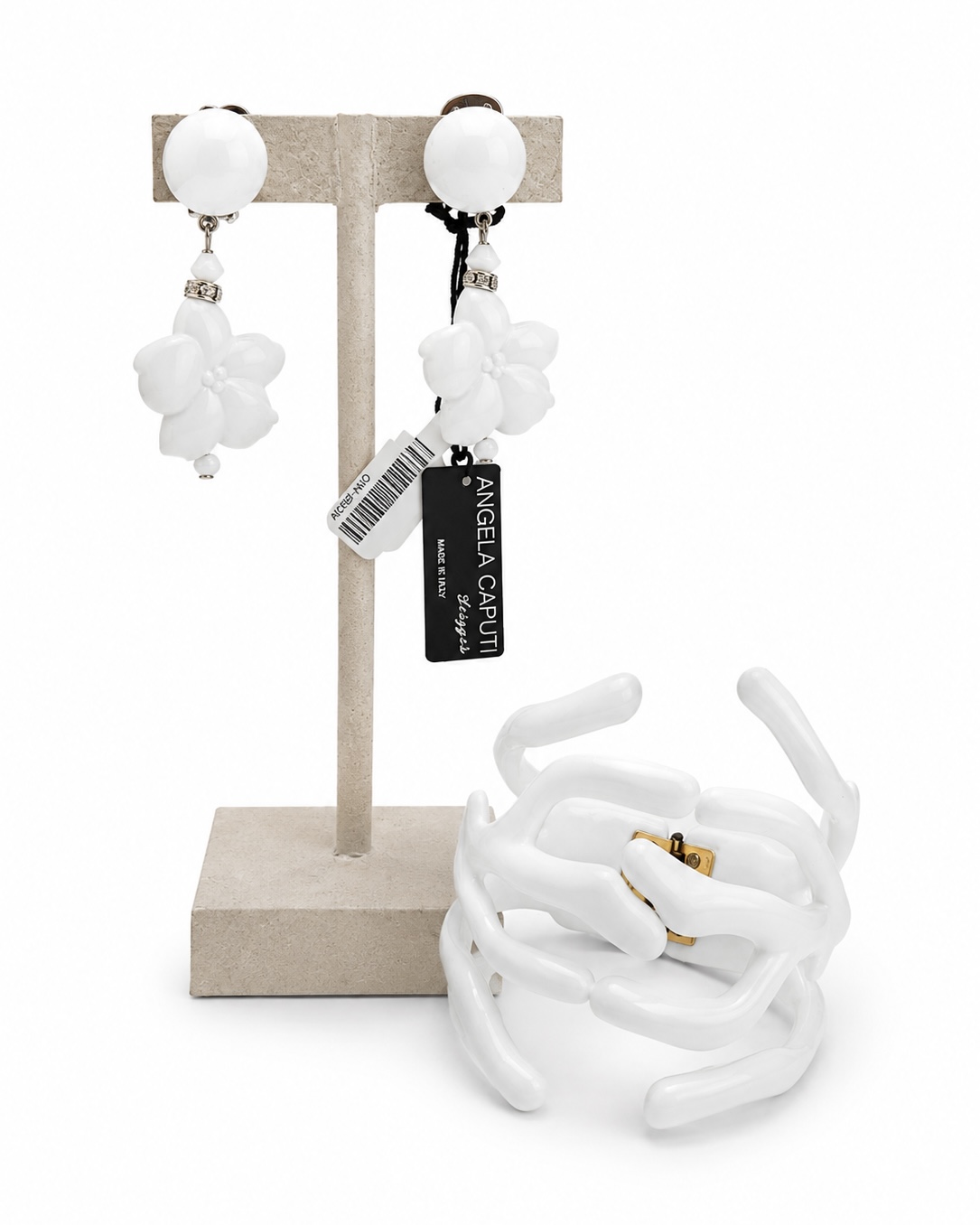 Angela Caputi Collection - White Floral Earrings