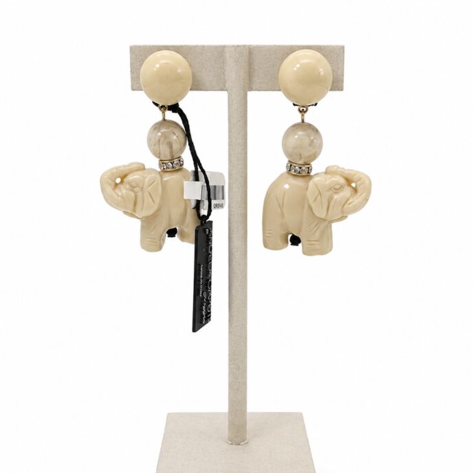 Angela Caputi Collection -  Cream Elephant Earrings
