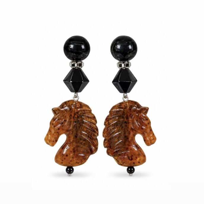 Angela Caputi Collection -  Earrings w/ Horse