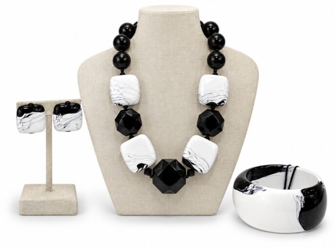 Angela Caputi Collection - 2- Acquerello 4 Squares Necklace & matching accessories