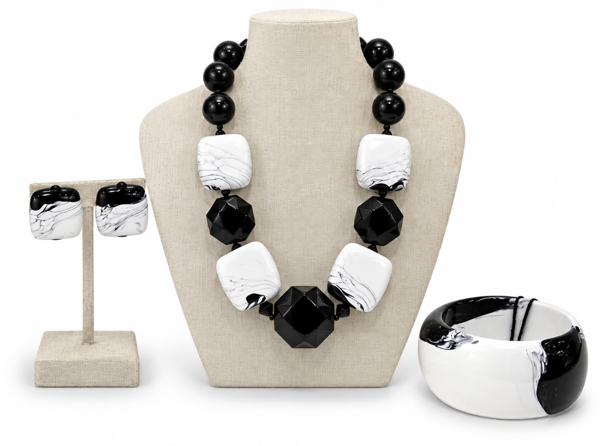 Angela Caputi Collection - 2- Acquerello 4 Squares Necklace & matching accessories