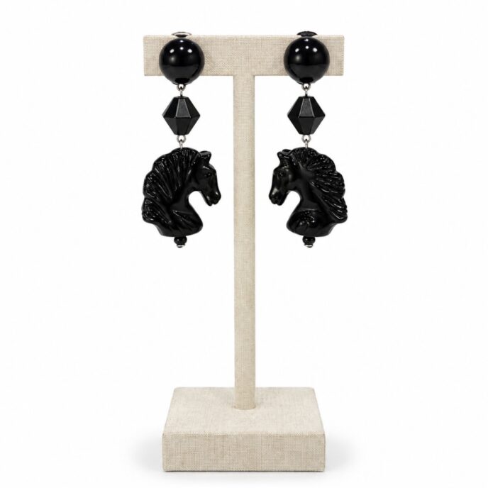 Angela Caputi Collection - "Furia" Eardrops - Black