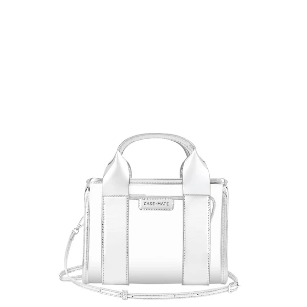 Silver Chrome/Clear Stadium Tote w/Strap