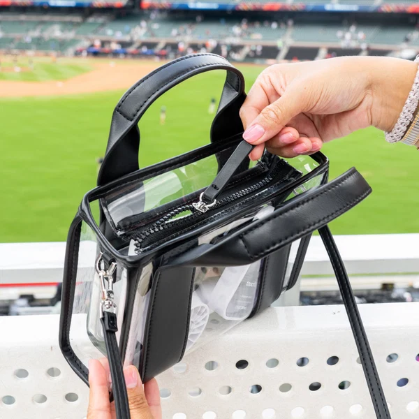 Black/Clear Stadium Tote w/Strap - Image 2