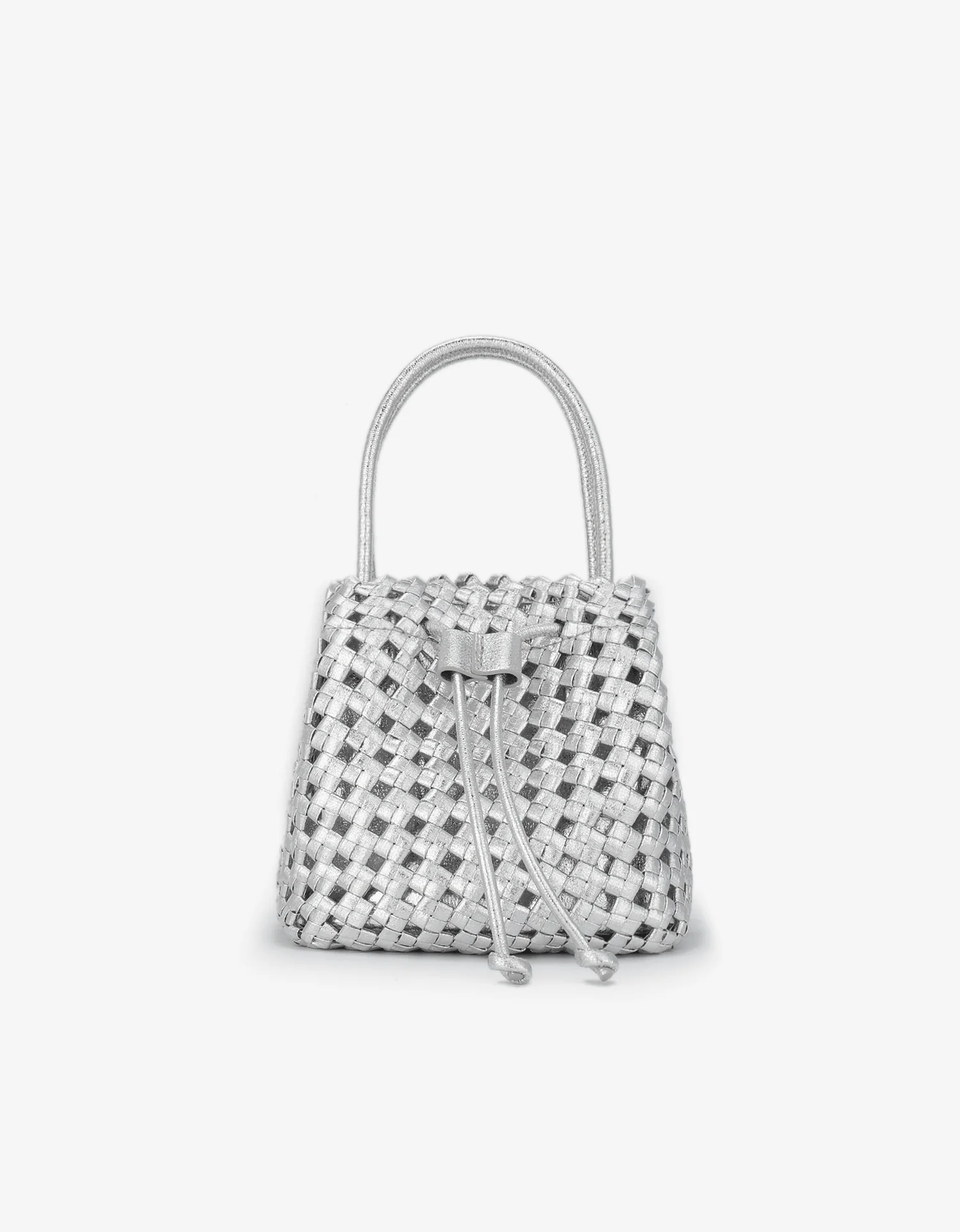 *Perrie Bucket Mini Woven Square HI SHINE Silver