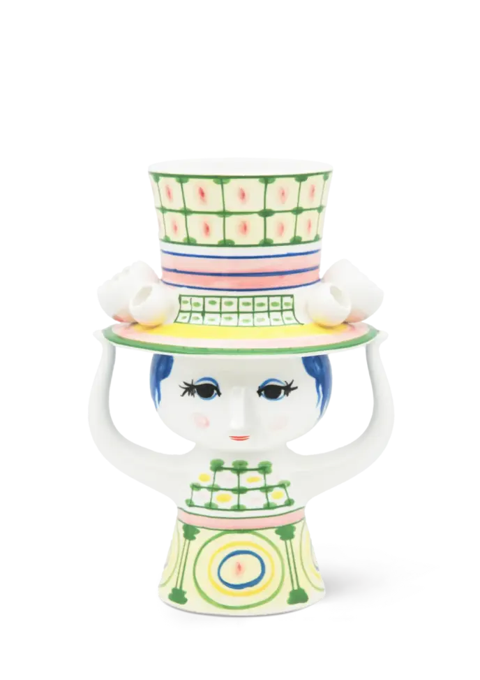 Lady with Hat Vase H9.6 IN Green