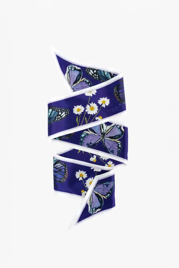 Catherine Cartie - Purple Silk Ribbon Scarf – OS