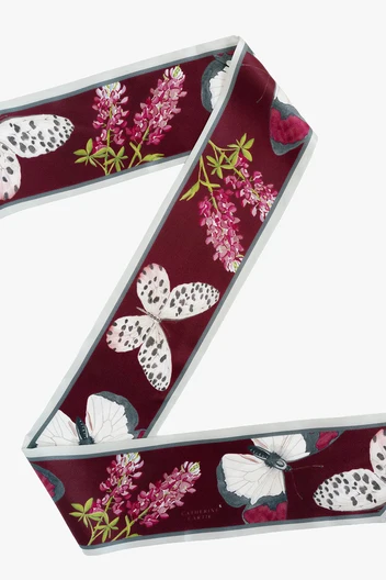 Catherine Cartie - Maroon Silk Ribbon Scarf – OS