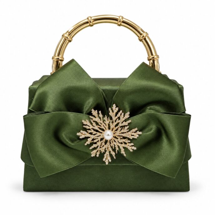 *Holiday - Green Lulu Green Bow w/Pearl PRE-ORDER