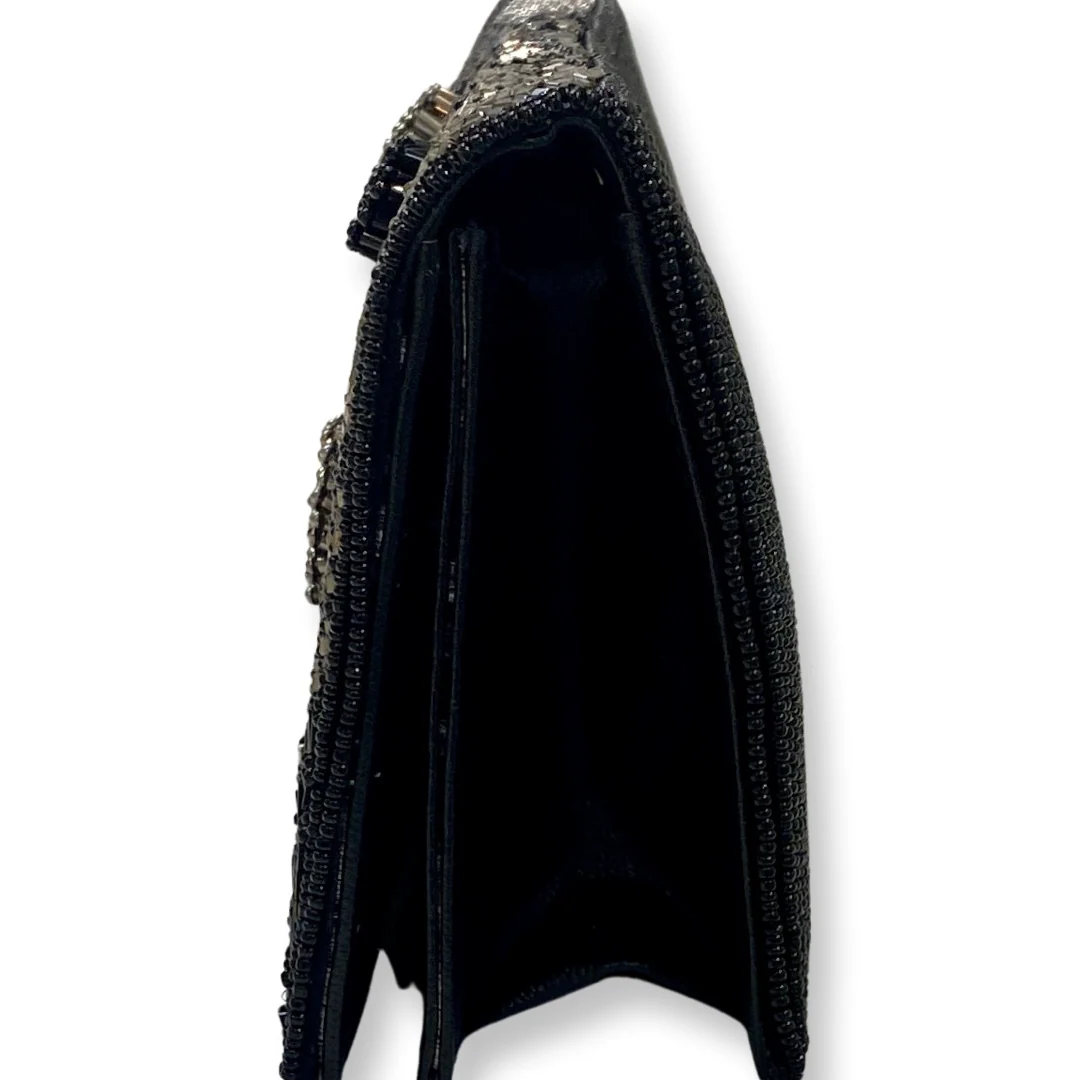 David Jeffery- Black Beaded Clutch w/Chain Strap - Image 4