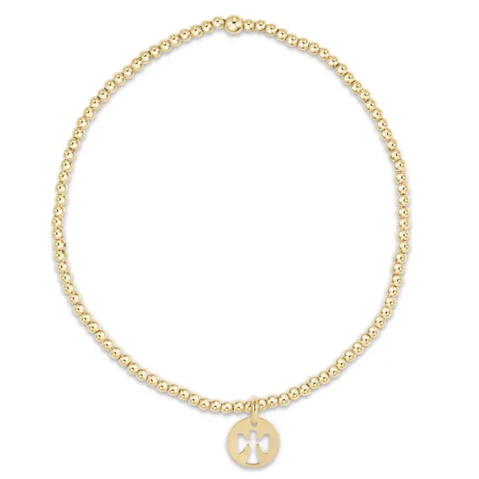 egirl Classic Gold 2mm Bracelet - Guardian Angel Small Gold Disc – OS