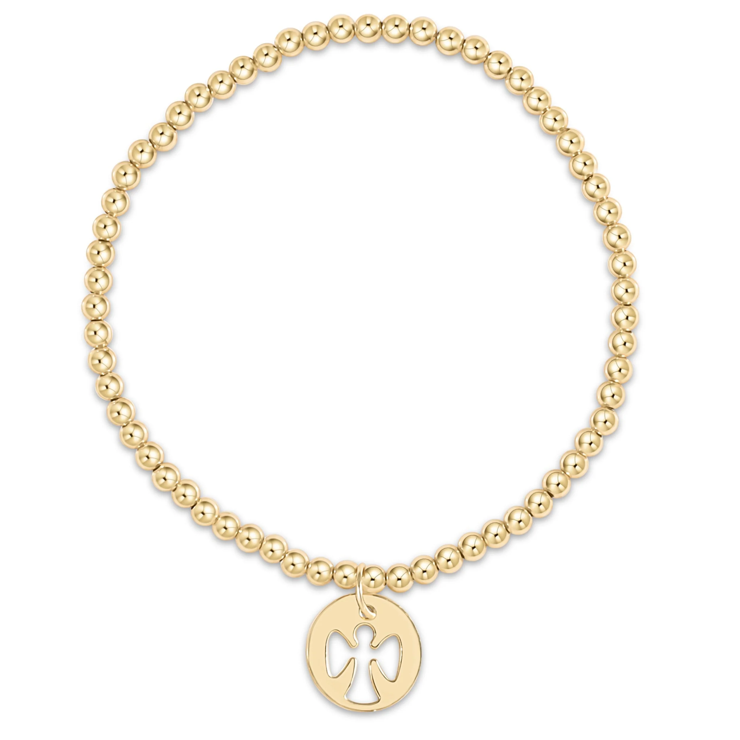 enewton - Classic Gold 3mm Bracelet - Guardian Angel Gold Disc – OS