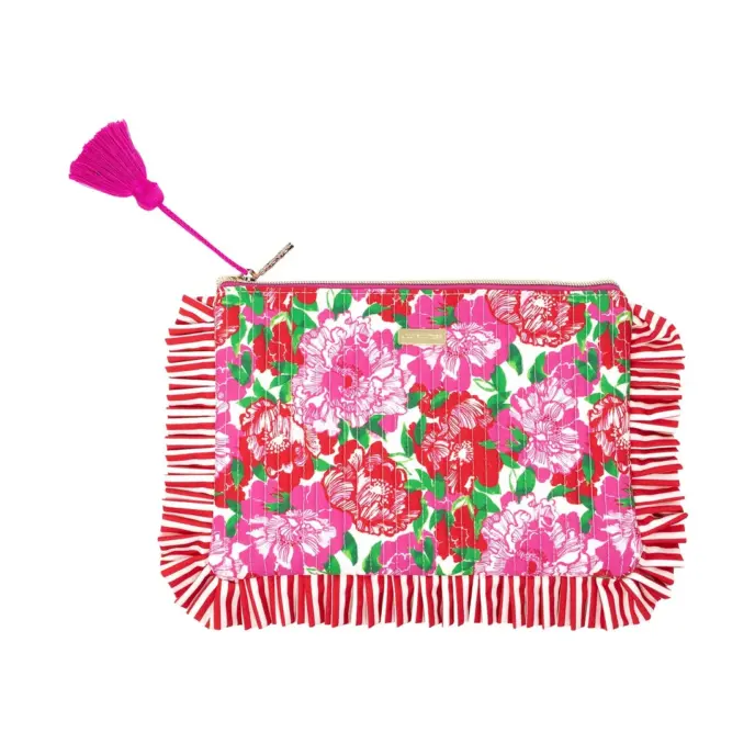 Lilly Pulitzer - Quilted Ruffle Pouch Maggies Bouquet