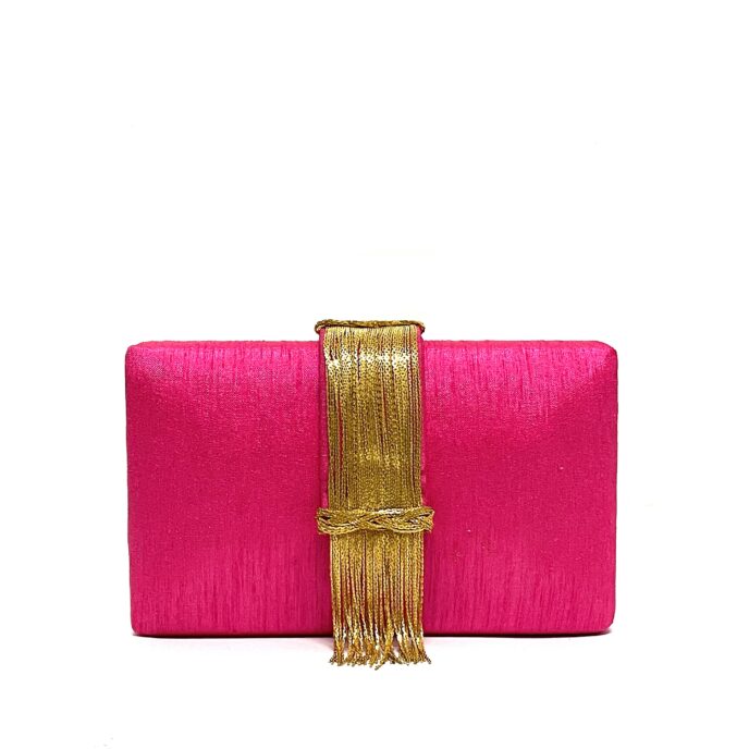 Simitri - Cranberry Fringe Clutch - G