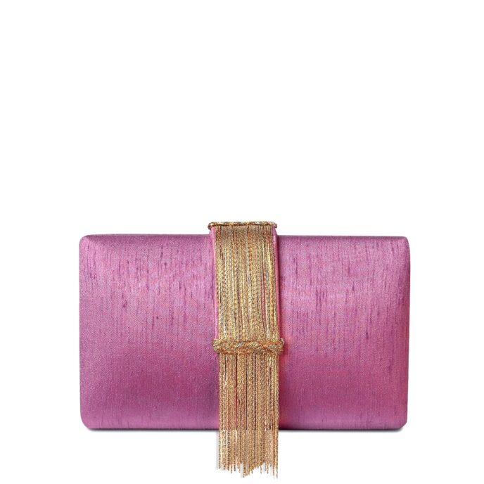 Simitri - Old Rose Fringe Clutch -G