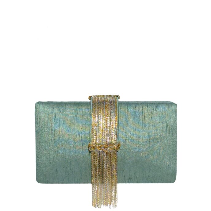 Simitri - Sage Fringe Clutch-G