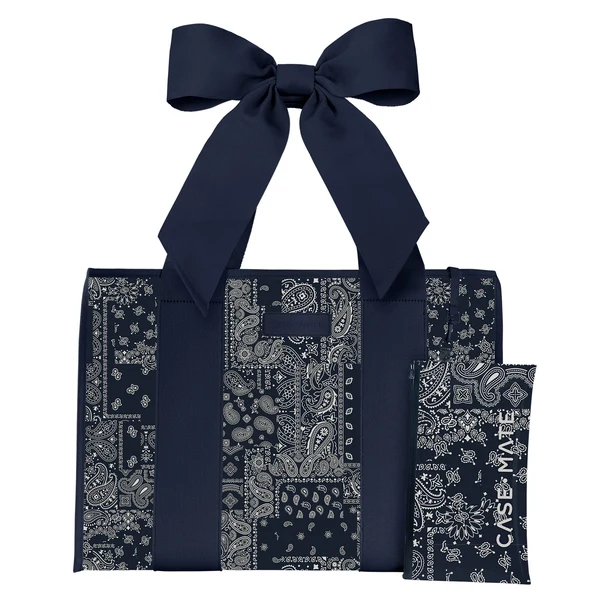 Case Mate - Navy Bandana Bow Jelly Tote