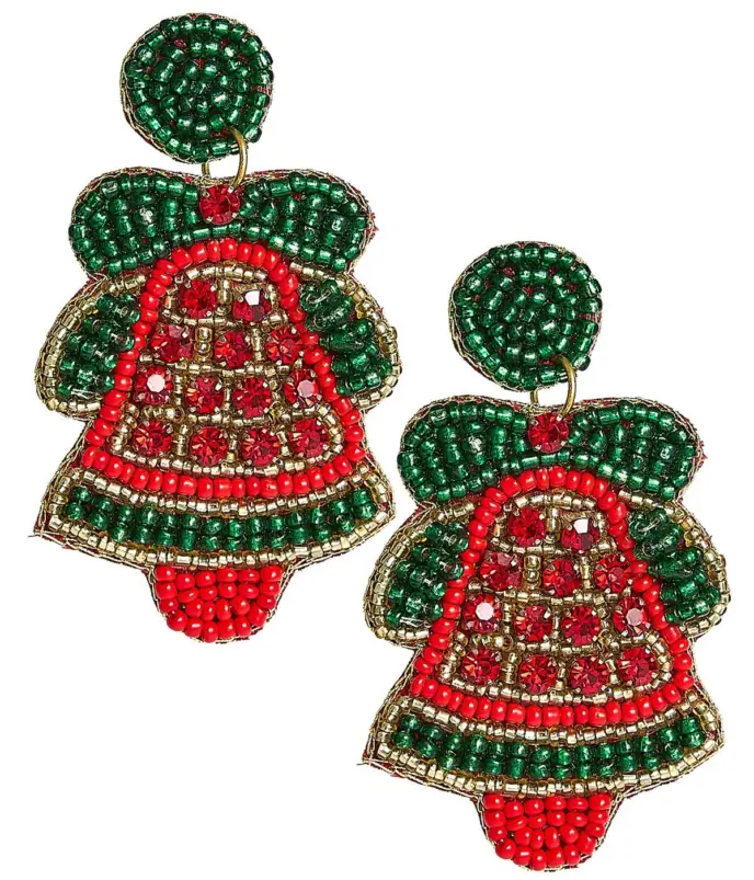 Christmas Bell Beaded Earrings